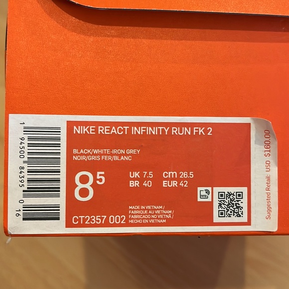 Nike Men's React Infinity Run Flyknit 2 Running Shoes Black - Picture 11 of 12